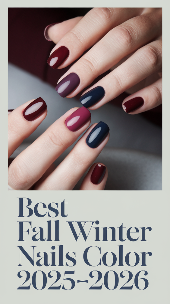 Fall Winter Nails Color 2025–2026: Trendy Seasonal Shades and Festive Nail Art Inspirations