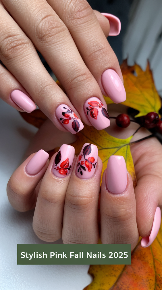 Stylish Pink Fall Nails 2025 Ideas: Soft, Short, Almond and Square Designs to Try This Autumn