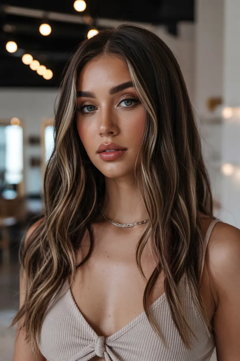 Dark Winter Hair Color Dimensional Ash Balayage