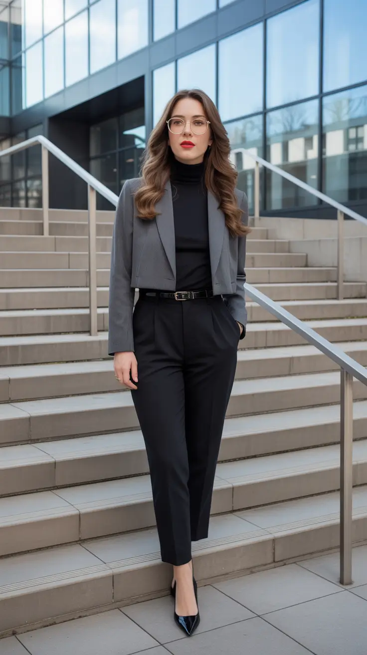business casual outfits for women 2026 Monochrome Minimalism That Means Business