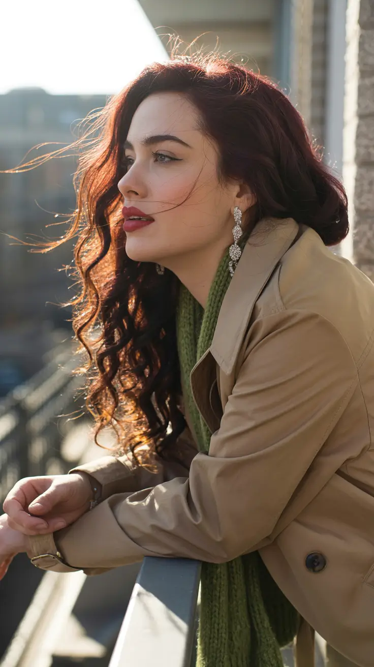 christmas hairstyles ideas 2025 romantic red waves