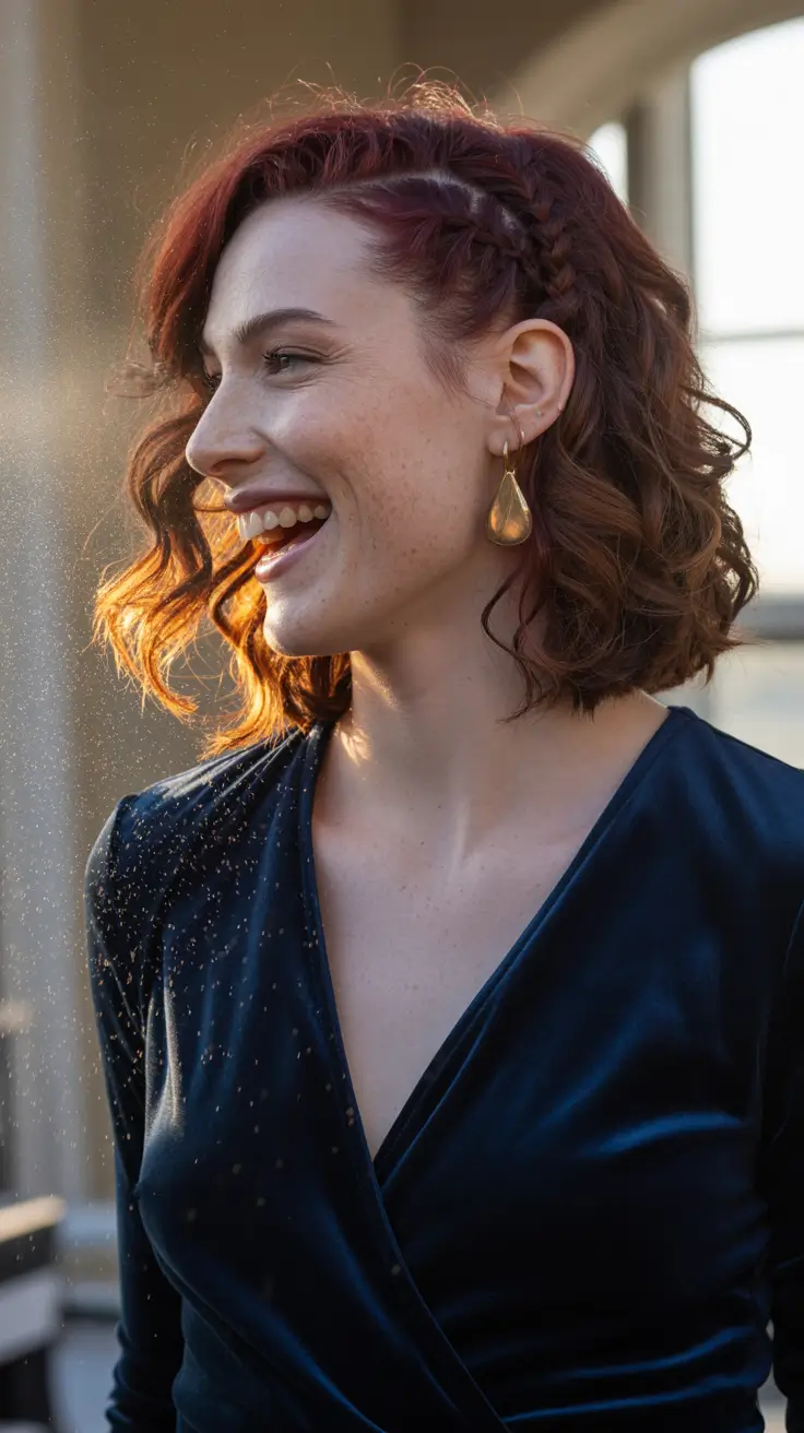 christmas hairstyles ideas 2025 textured bob with braided detail