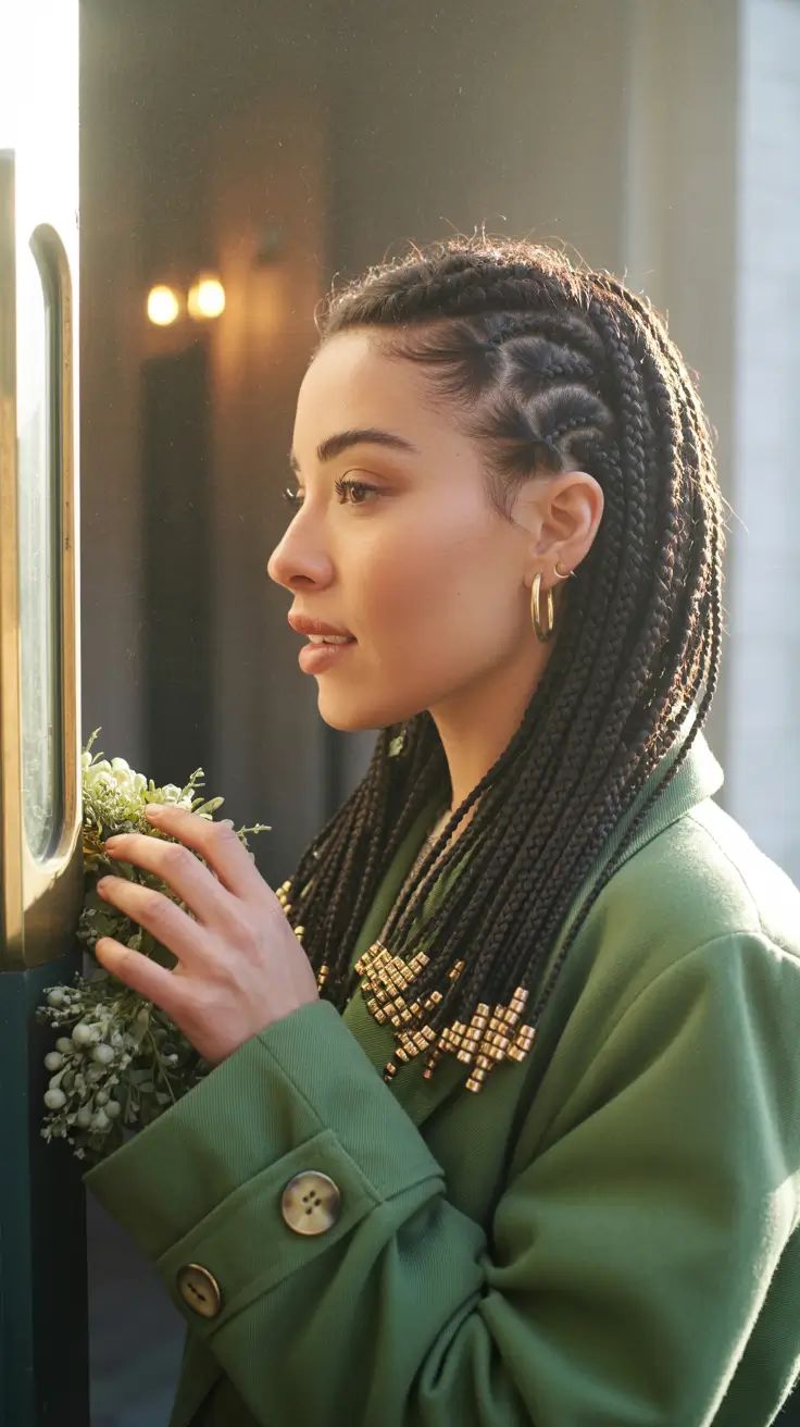 christmas hairstyles ideas 2025 classic cornrows with beaded detail
