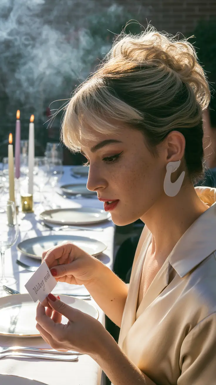 christmas hairstyles ideas 2025 soft french twist with curtain bangs