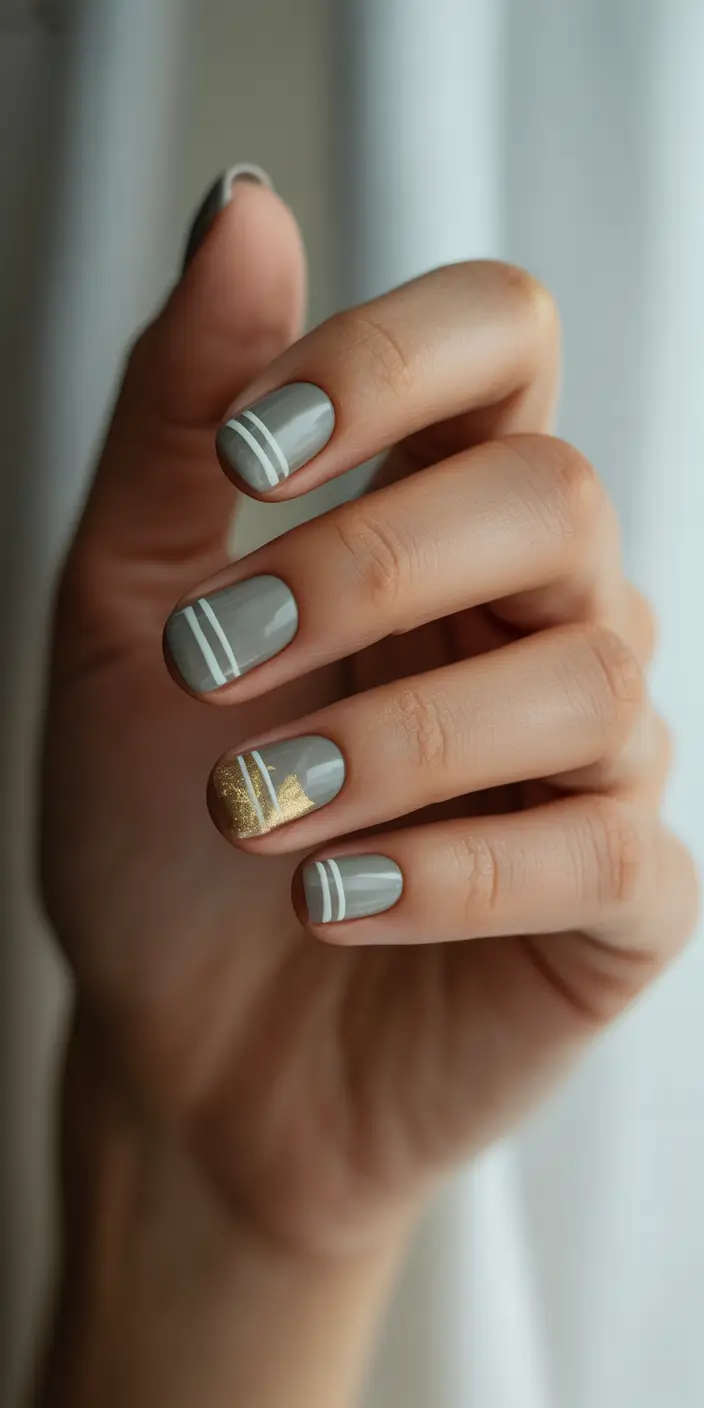 christmas nail art ideas 2025 modern gray elegance