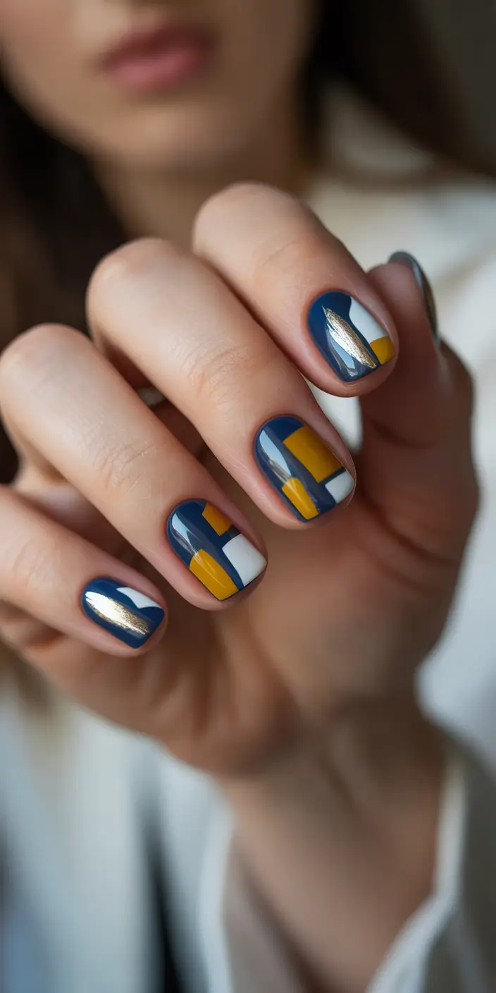 christmas nail art ideas 2025 modern mondrian magic