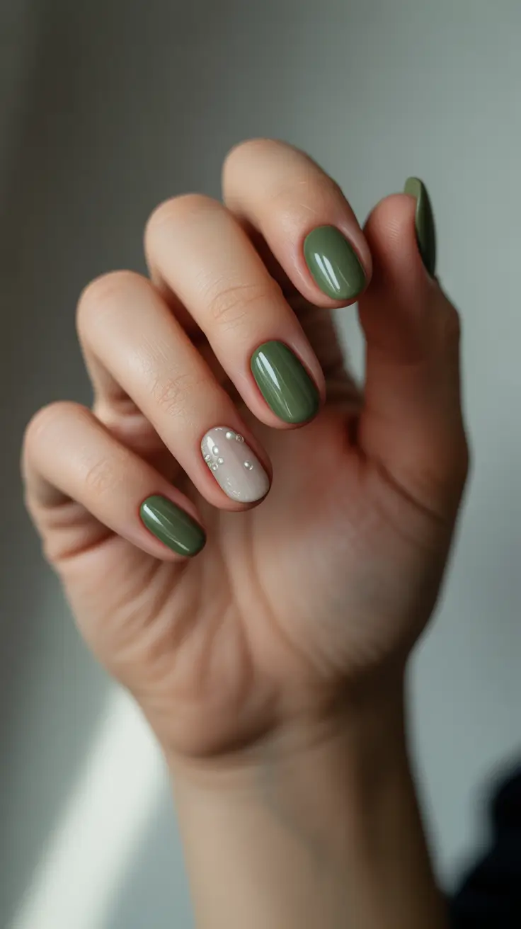christmas nail color ideas 2025 olive pearl serenity