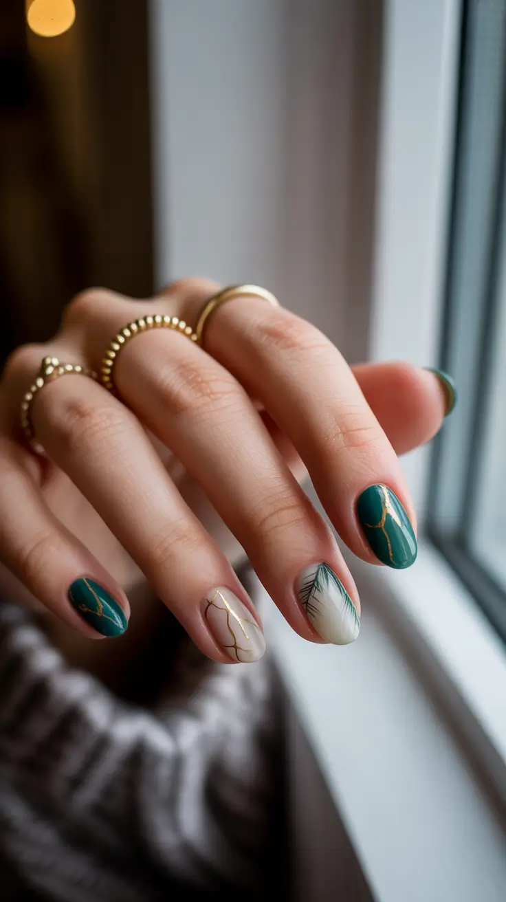 christmas nail color ideas 2025 forest dream accents