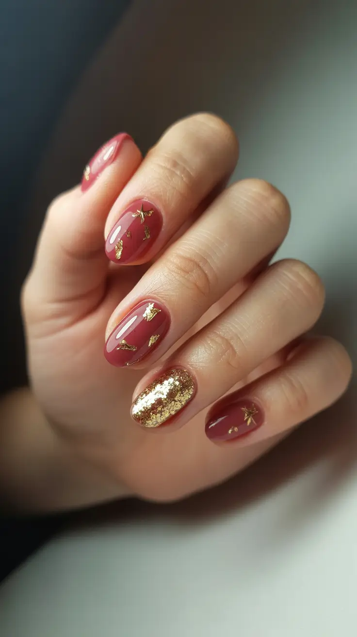 christmas nail color ideas 2025 golden velvet glow