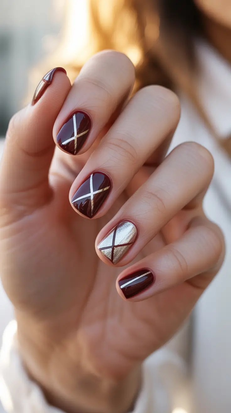 christmas nails 2025 mulled wine x accents