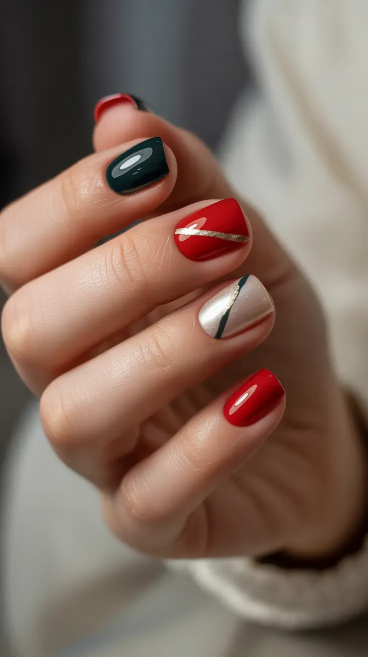 christmas nails 2025 evergreen harmony