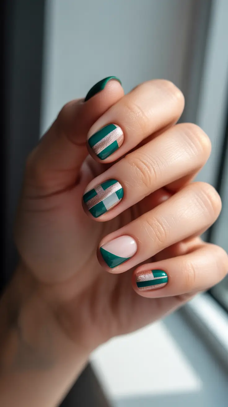 christmas nails 2025 emerald wrap illusion