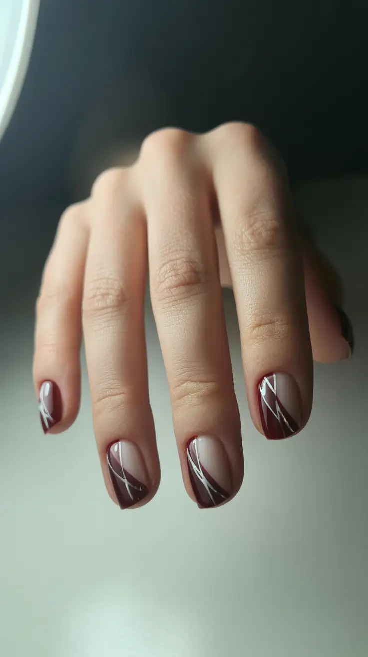 christmas nails 2025 crimson veil lines
