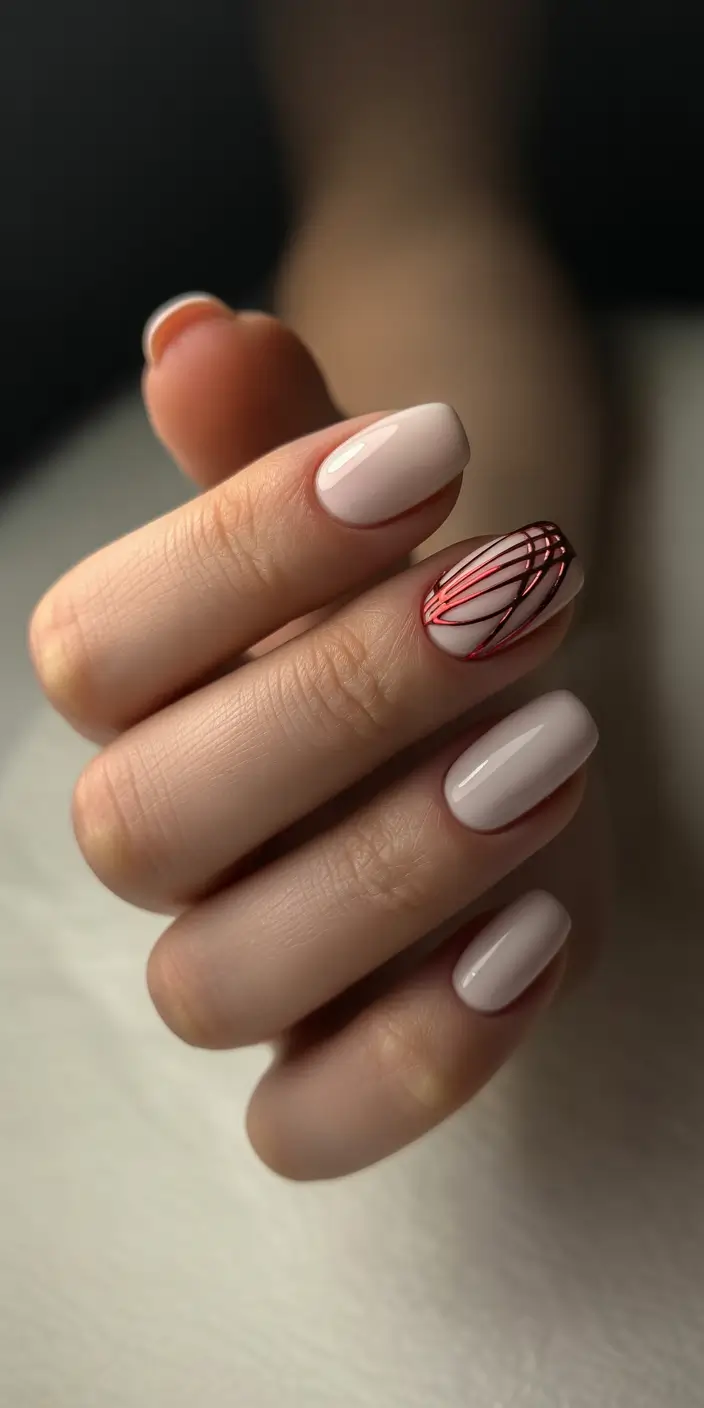 christmas nails acrylic almond short soft nude glow