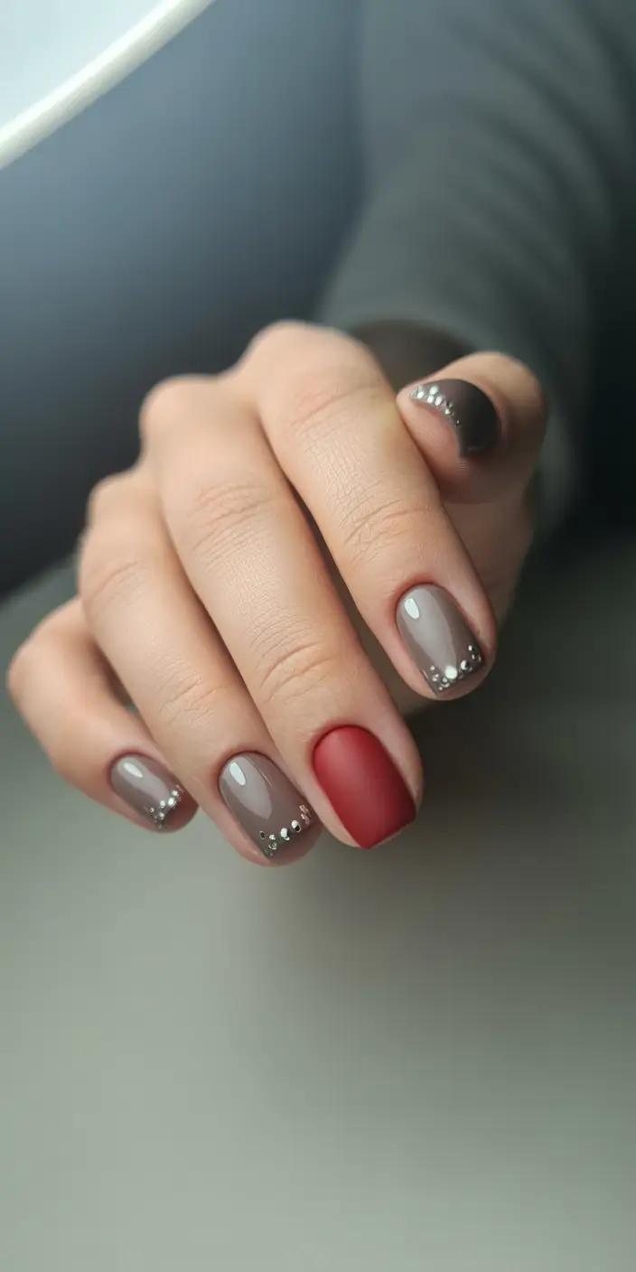 christmas nails acrylic short square velvet touch