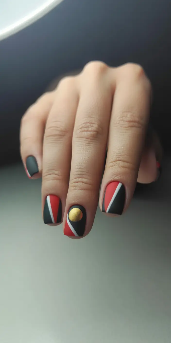 christmas nails acrylics graphic glam