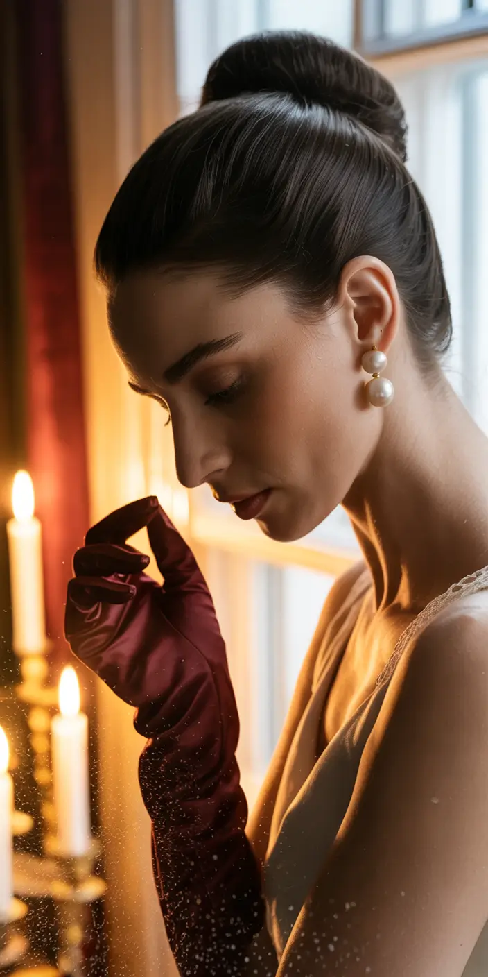 christmas party hairstyles classic candlelight bun