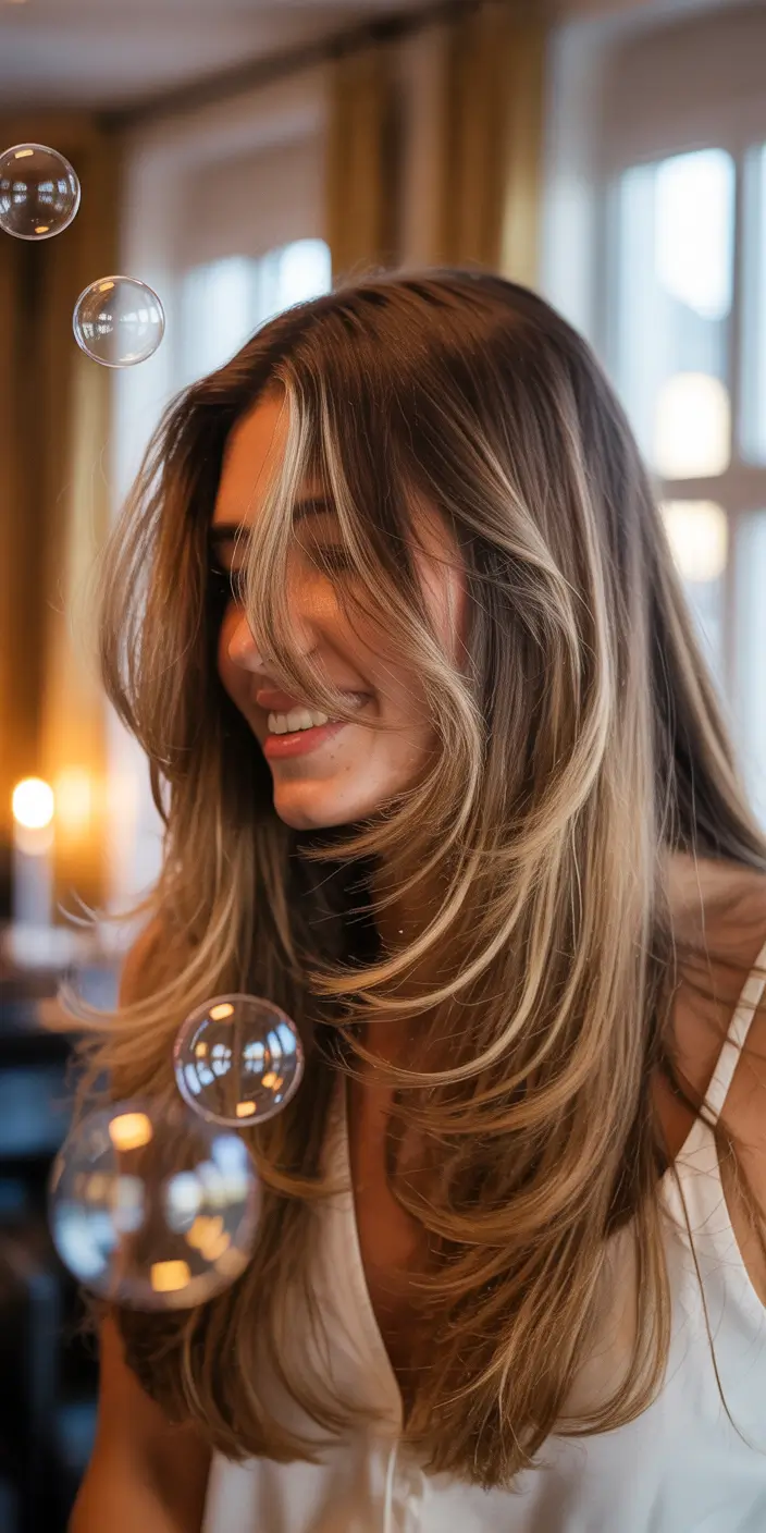 christmas party hairstyles golden layers of joy