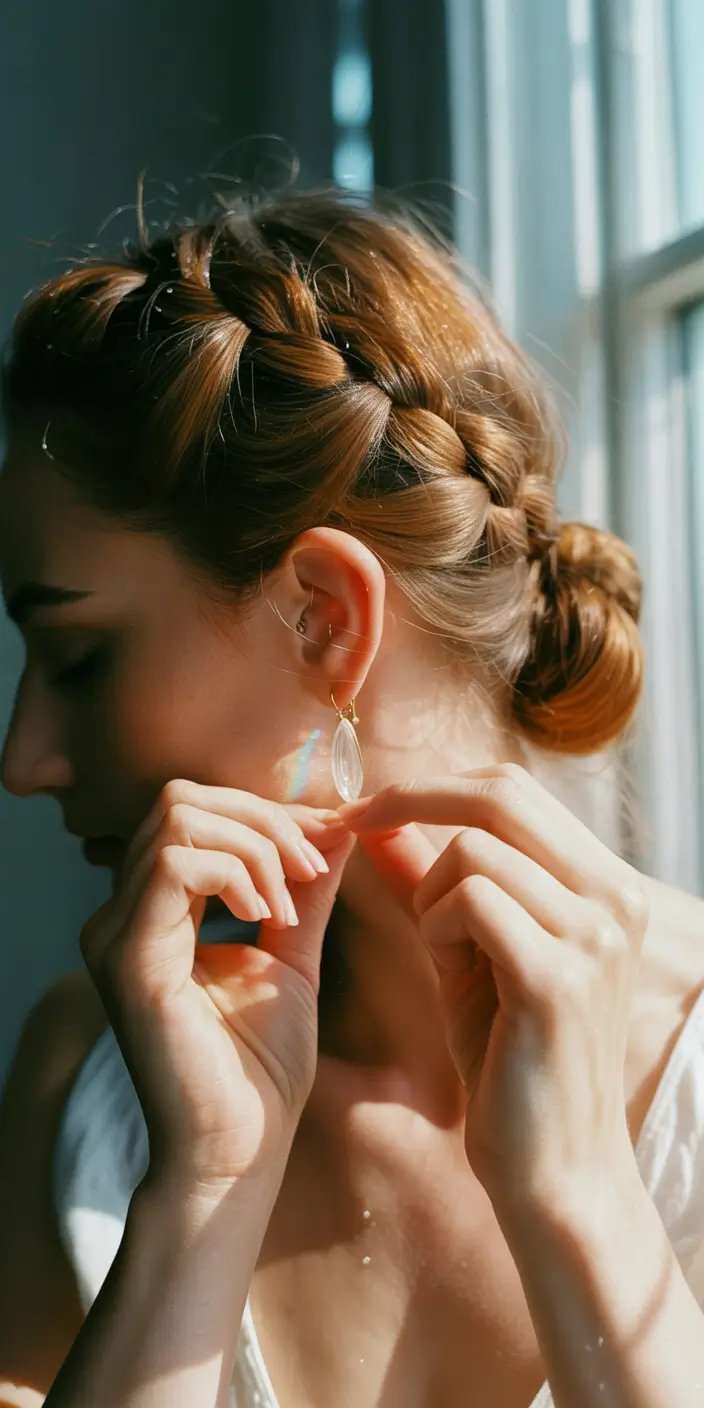 christmas party hairstyles romantic braided updo