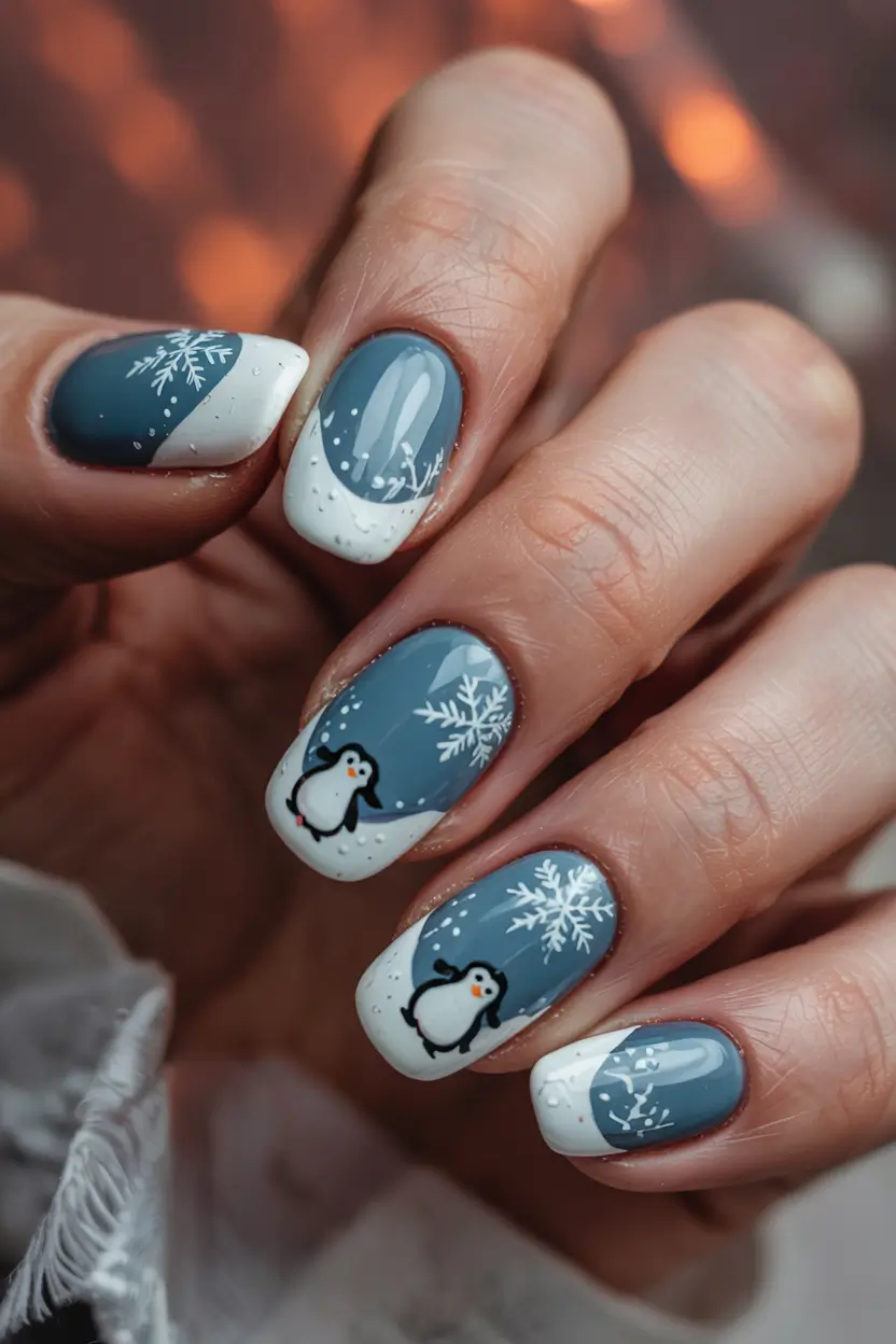 classy winter nails midnight sparkle with winter glam
