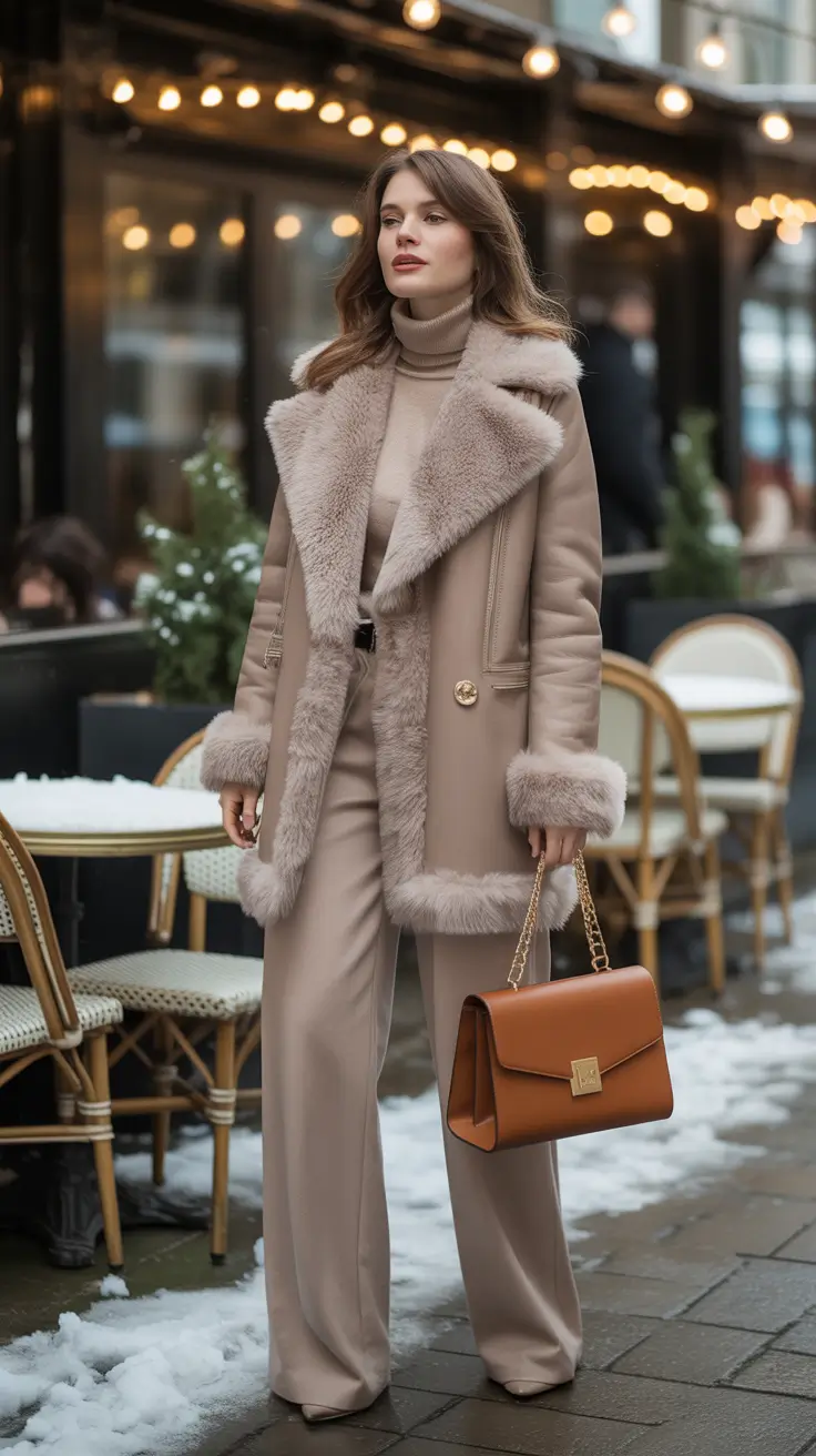 cold weather outfits 2026 Modern Elegance Soft Neutrals for Winter Freezing Days