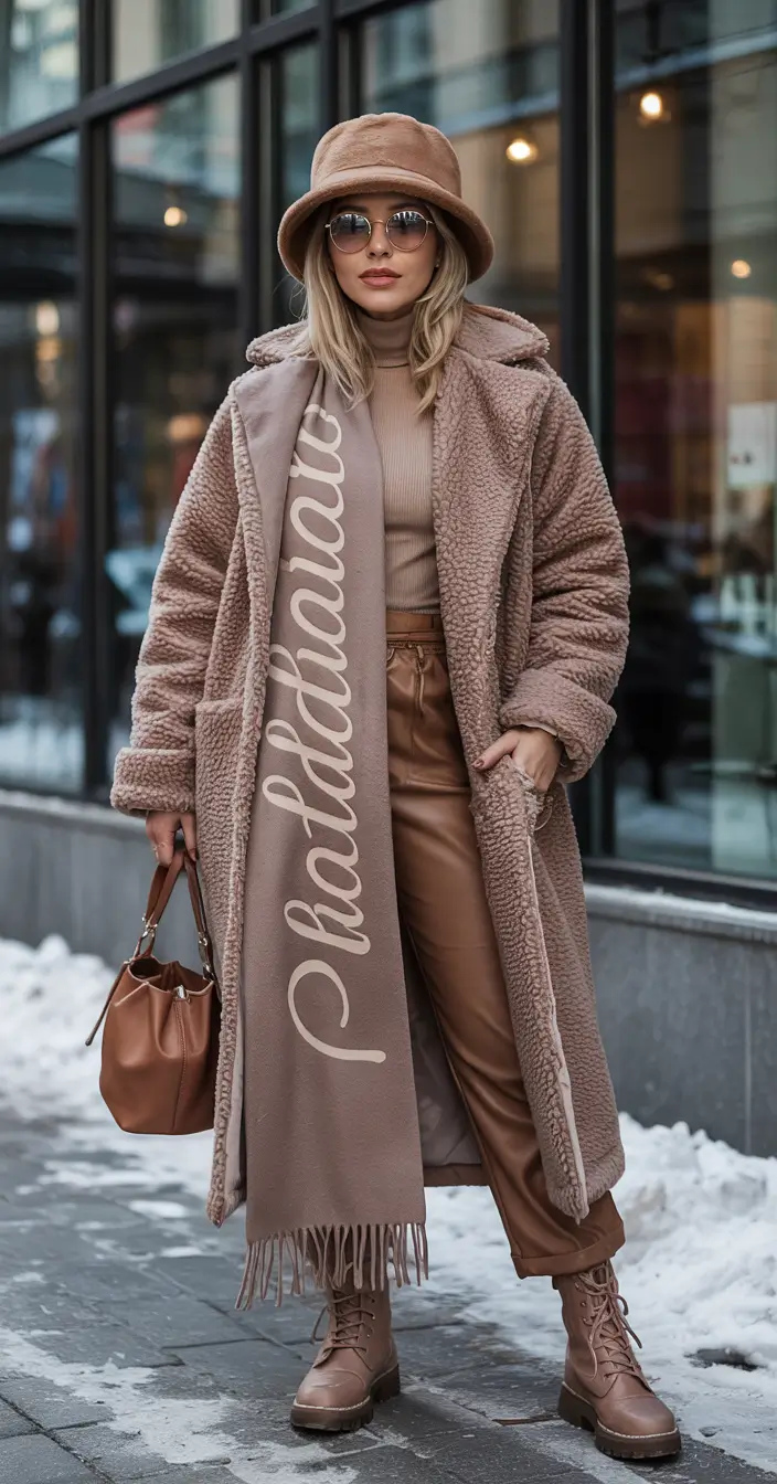 cozy winter outfits Warm Neutral Layers With a Luxe Twist