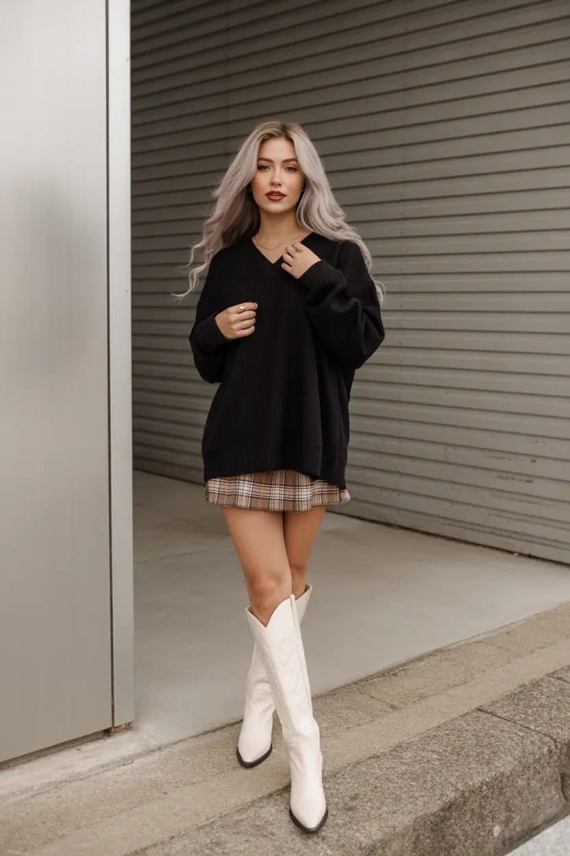 cute outfits 2026 Cozy Plaid & Western Flair