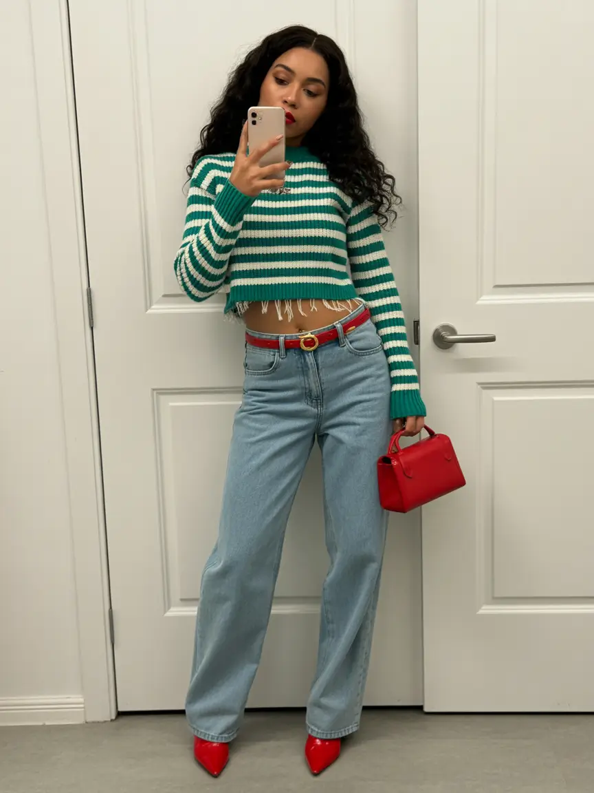 cute outfits 2026 Retro Stripes with a Twist