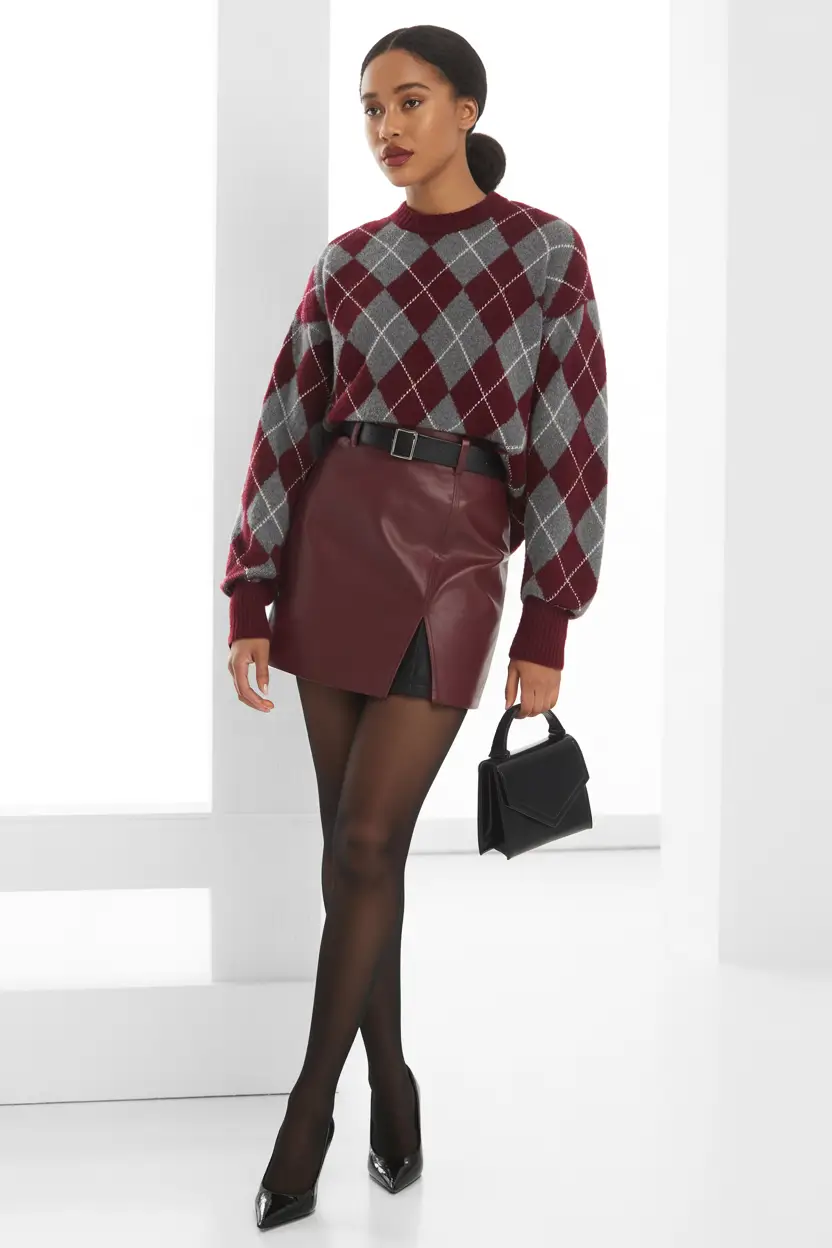 cute outfits 2026 Preppy Luxe with a Burgundy Twist