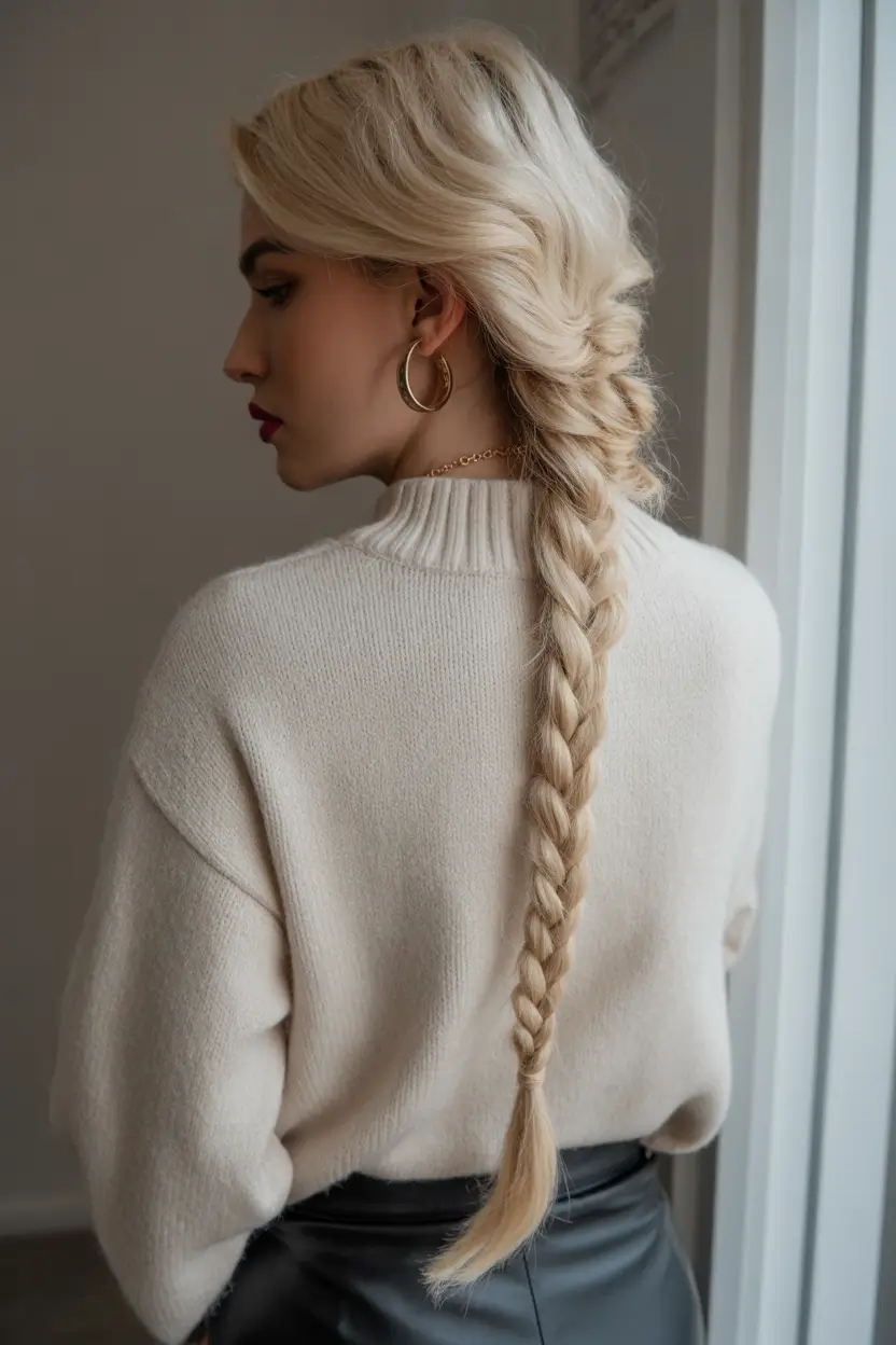 cute winter hairstyles classic braided statement