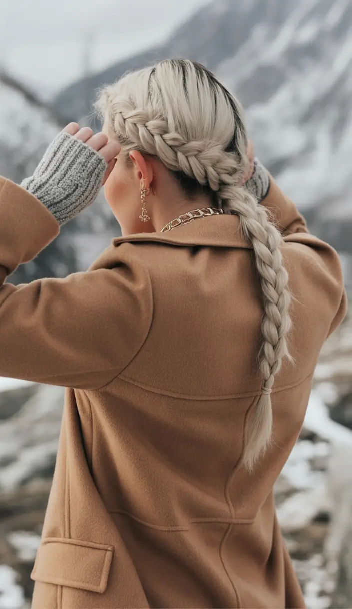 cute winter hairstyles frosty crown braid
