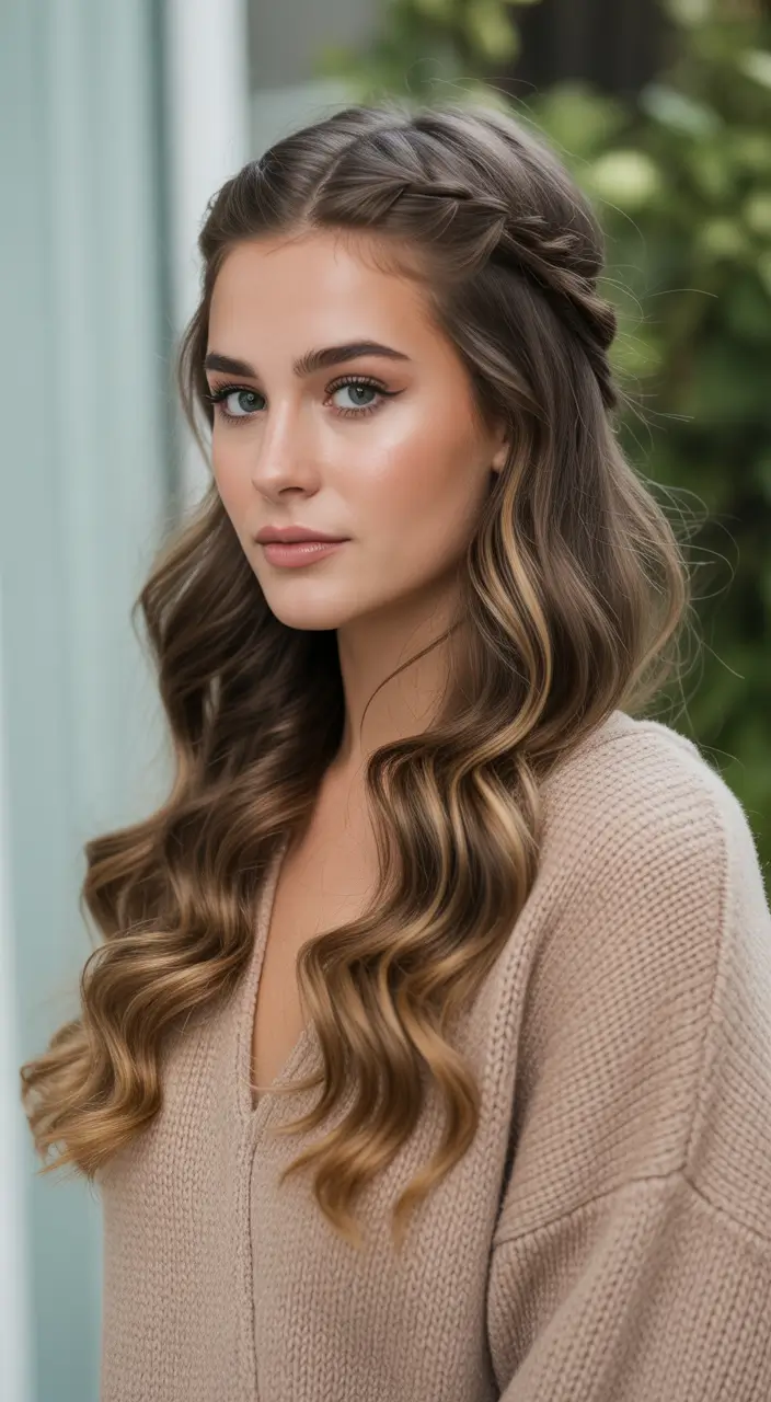 cute winter hairstyles subtle twist half up for everyday glam
