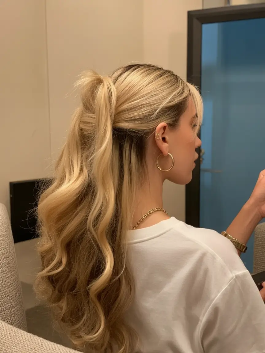 cute winter hairstyles elegant low pony with soft volume