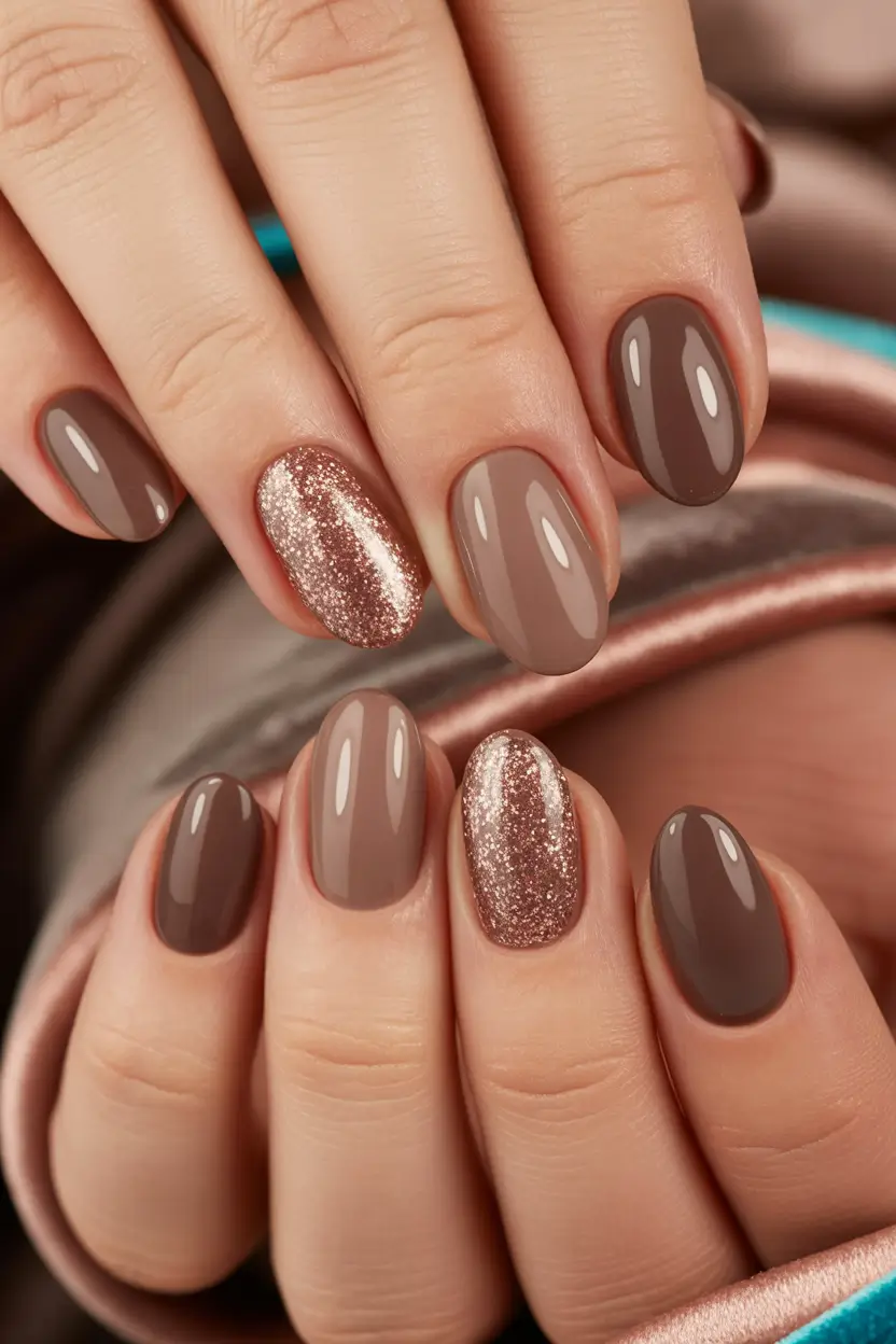 cute winter nails 2025-2026 warm cocoa elegance