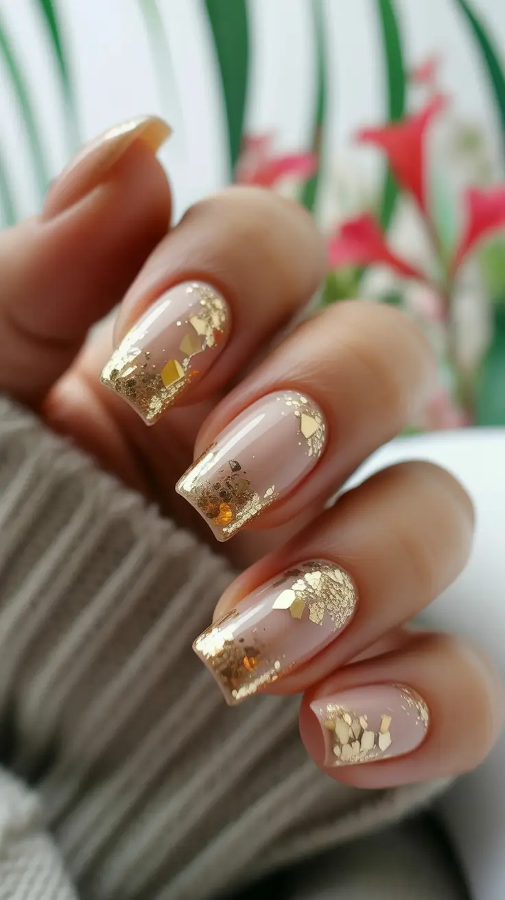 cute winter nails 2025-2026 gilded winter tips