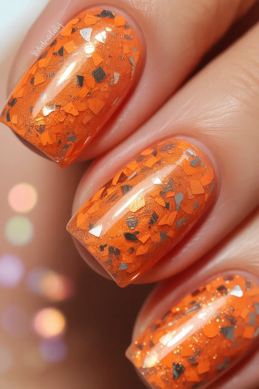cute winter nails 2025-2026 tangerine spark