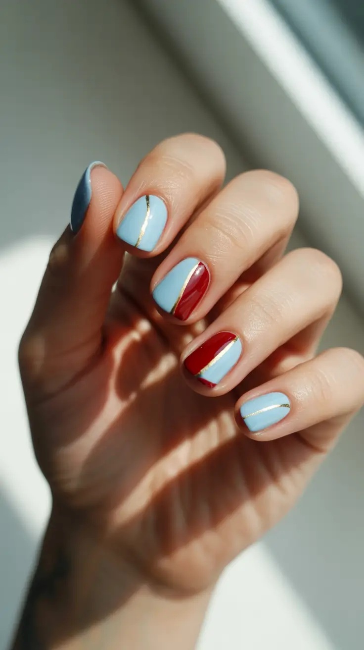 easy christmas nails 2025 blueberry ribbon charm