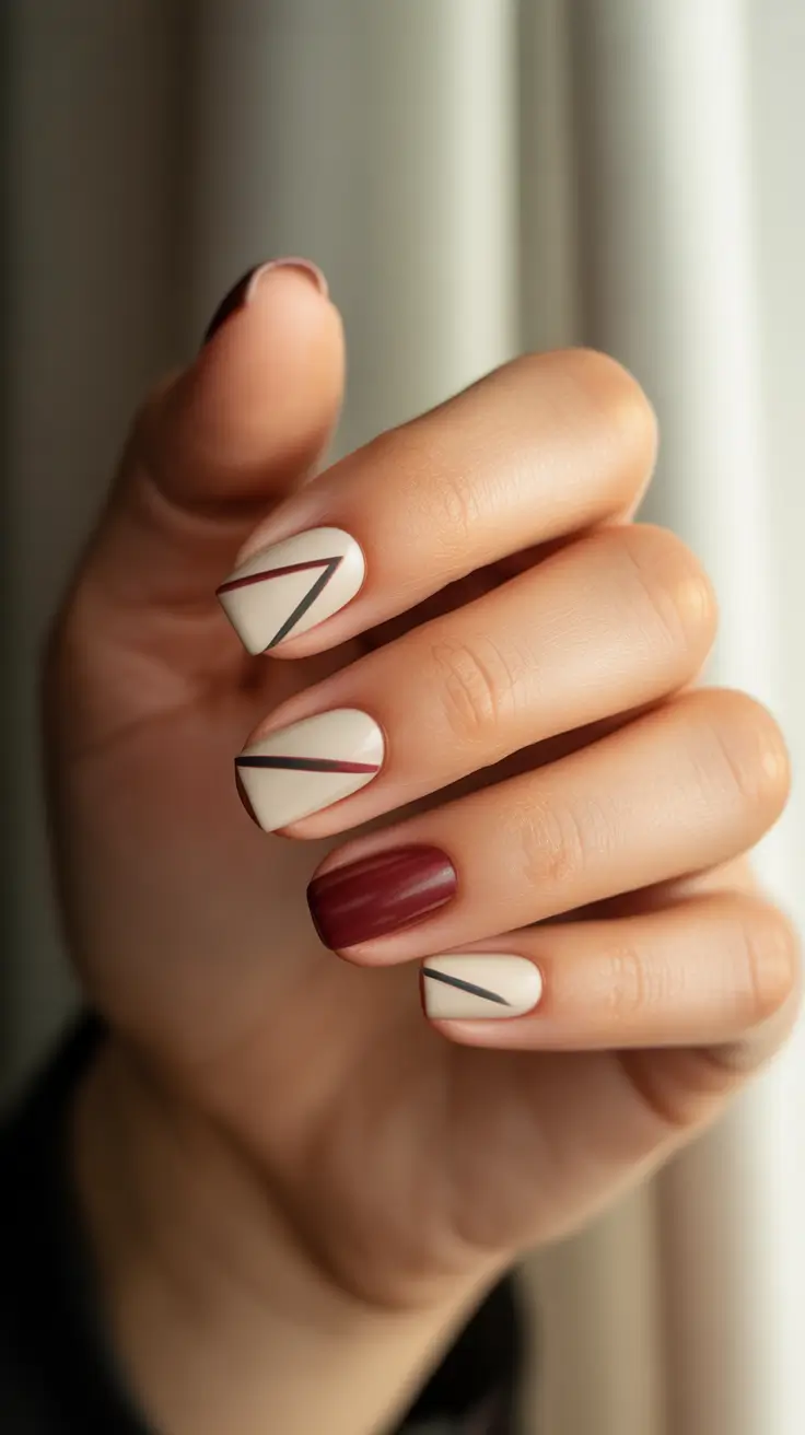 easy christmas nails 2025 crimson minimalism