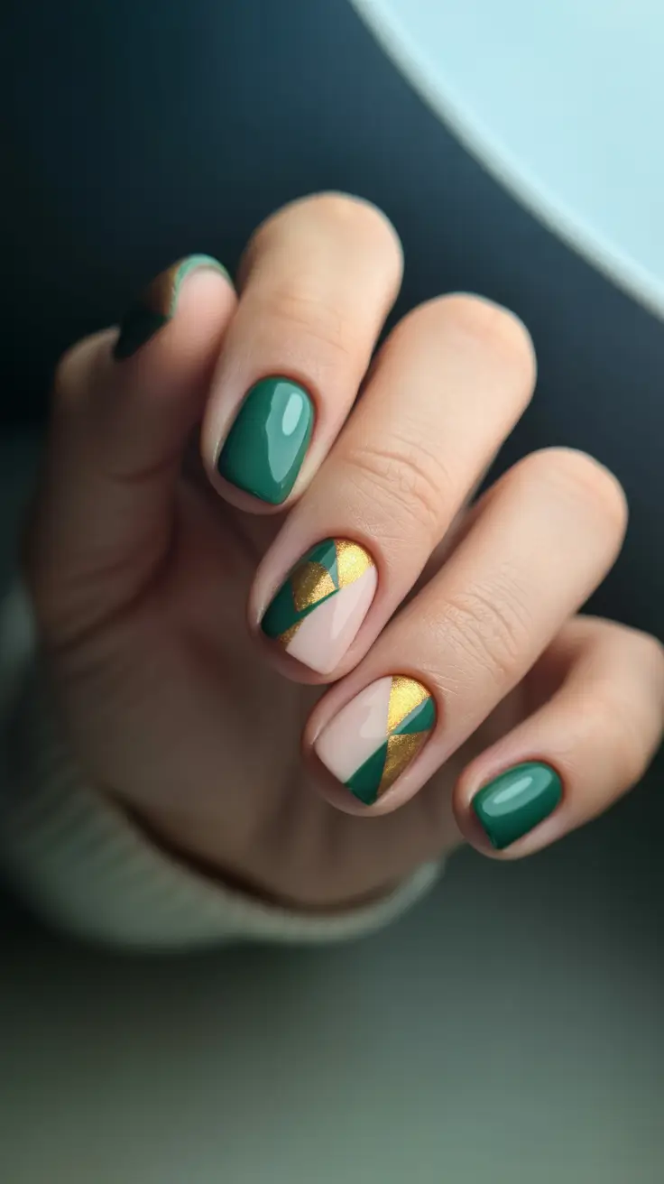easy christmas nails 2025 emerald mirage