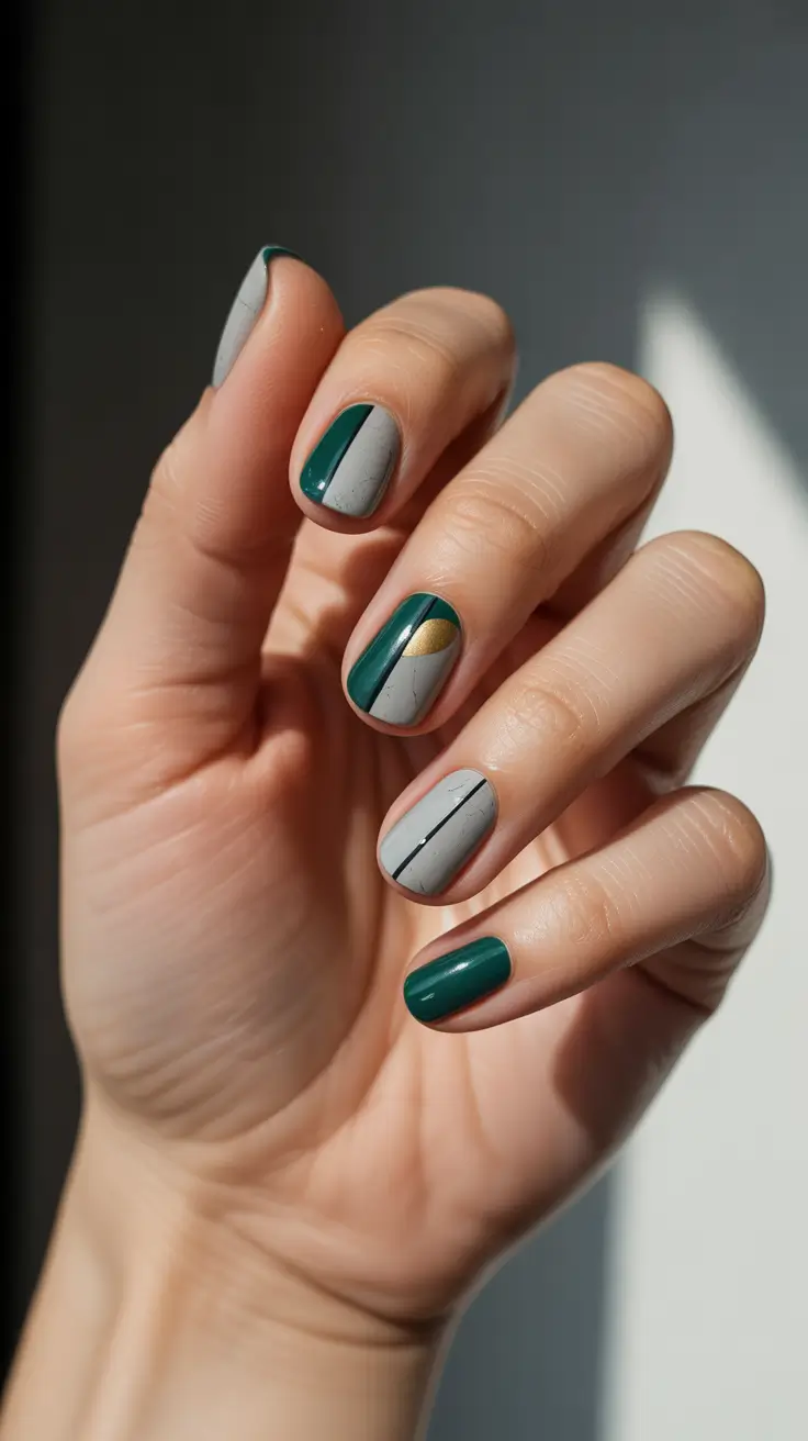 easy christmas nails 2025 frosted forest lines