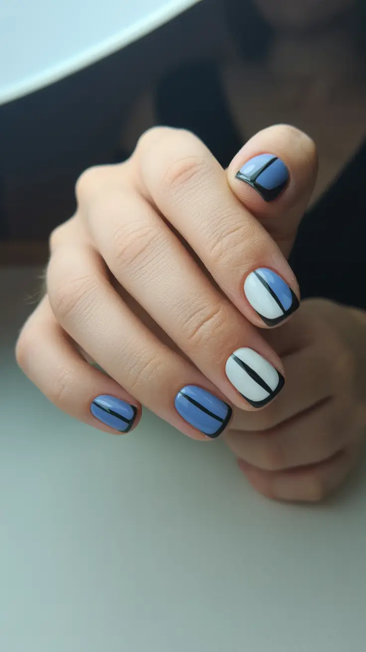 easy christmas nails 2025 frostbite blue chic