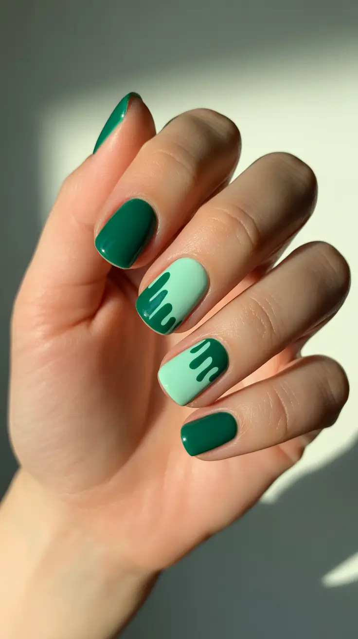 green winter nails 2025 Mint Drizzle