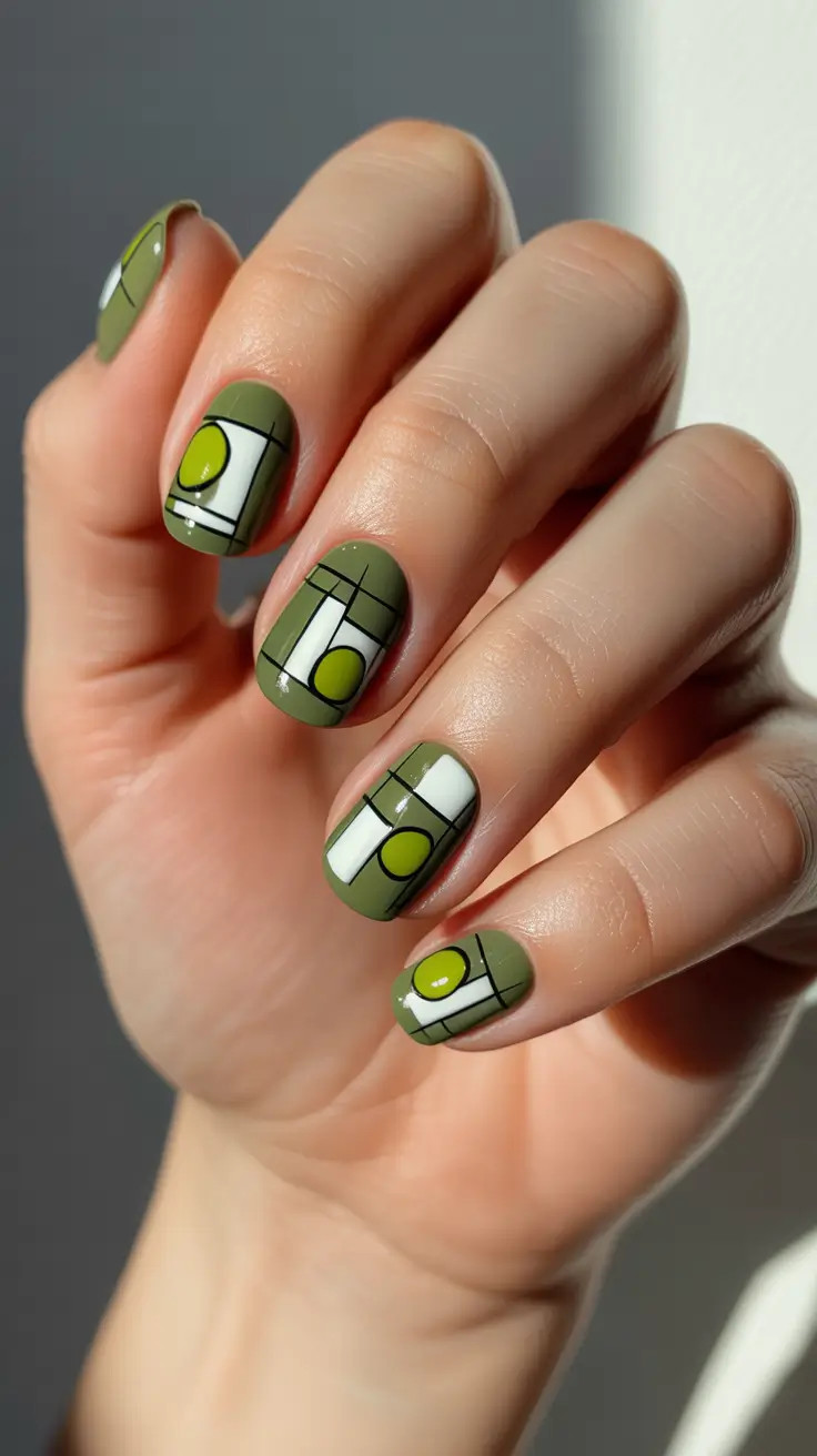 green winter nails 2025 Olive Modernism