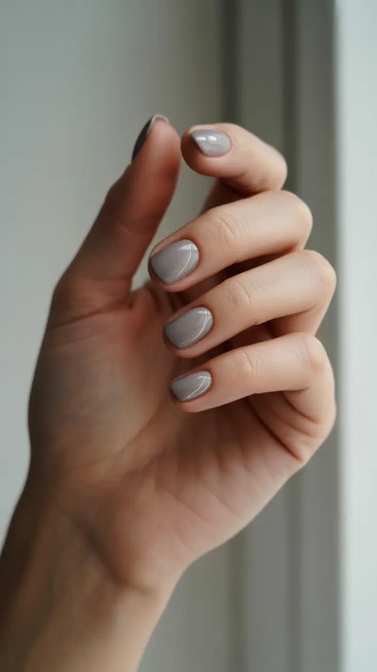 neutral winter nails Stone Gray Calm