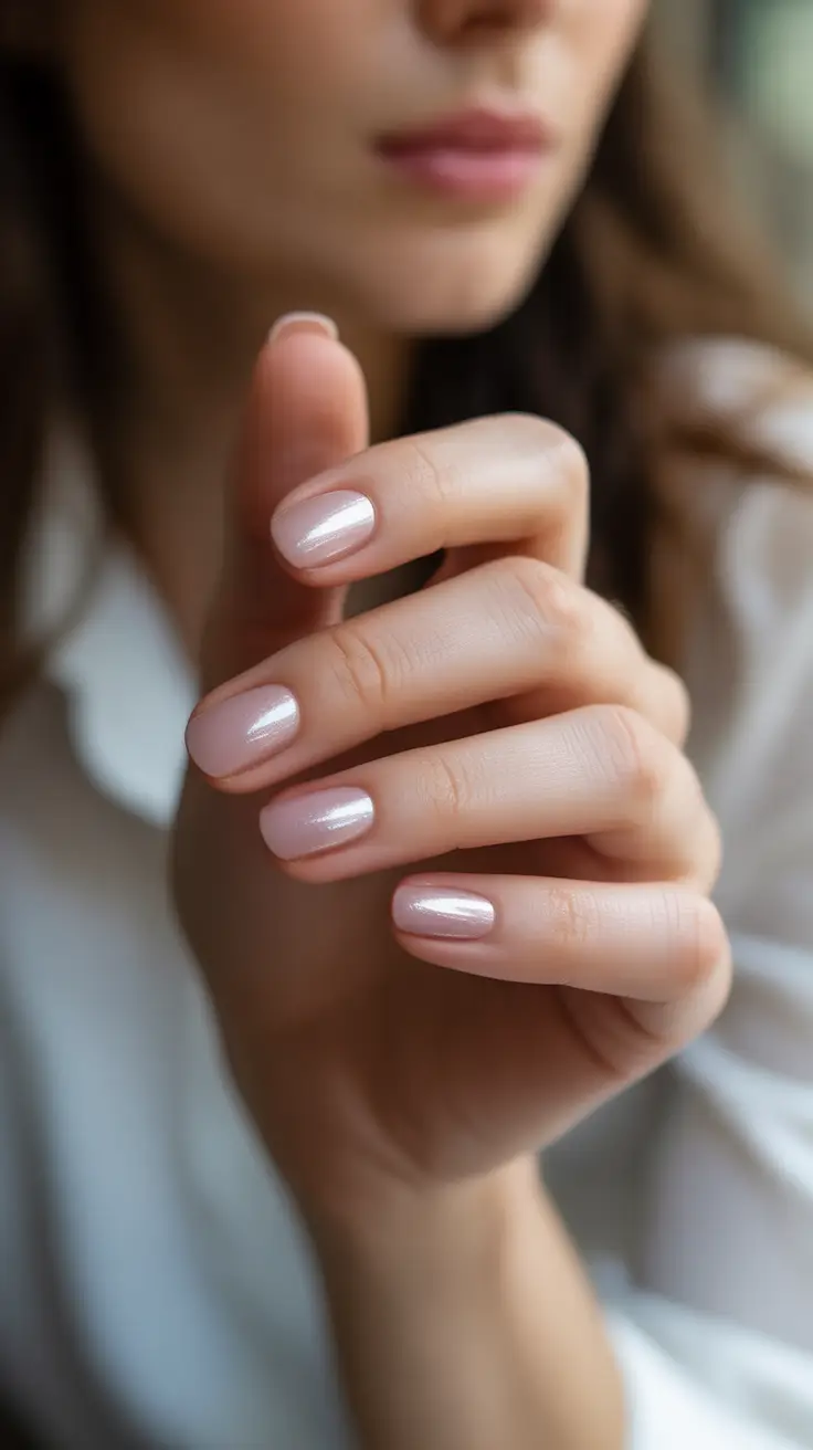 neutral winter nails Soft Rose Luminosity