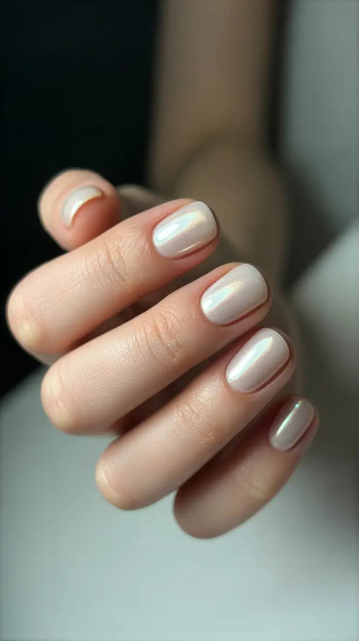 neutral winter nails Opalescent Cream Shine