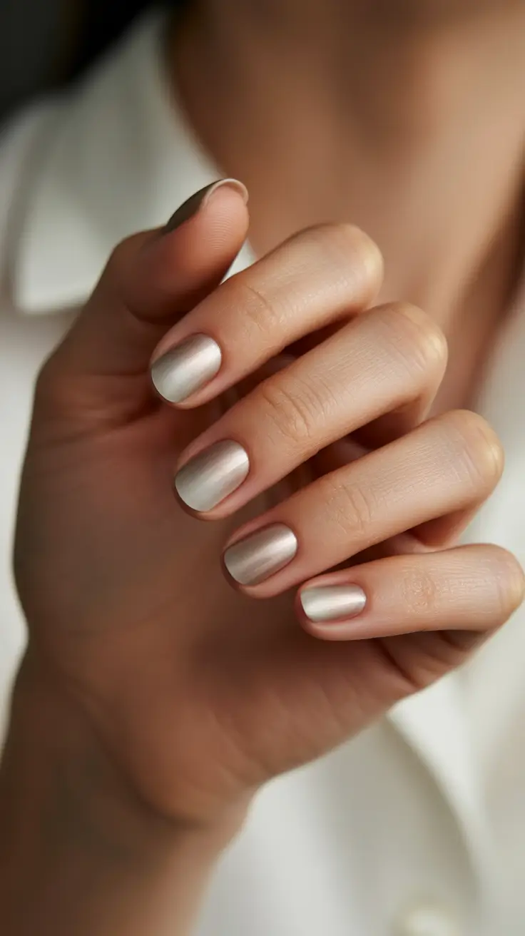 neutral winter nails Champagne Satin Glow