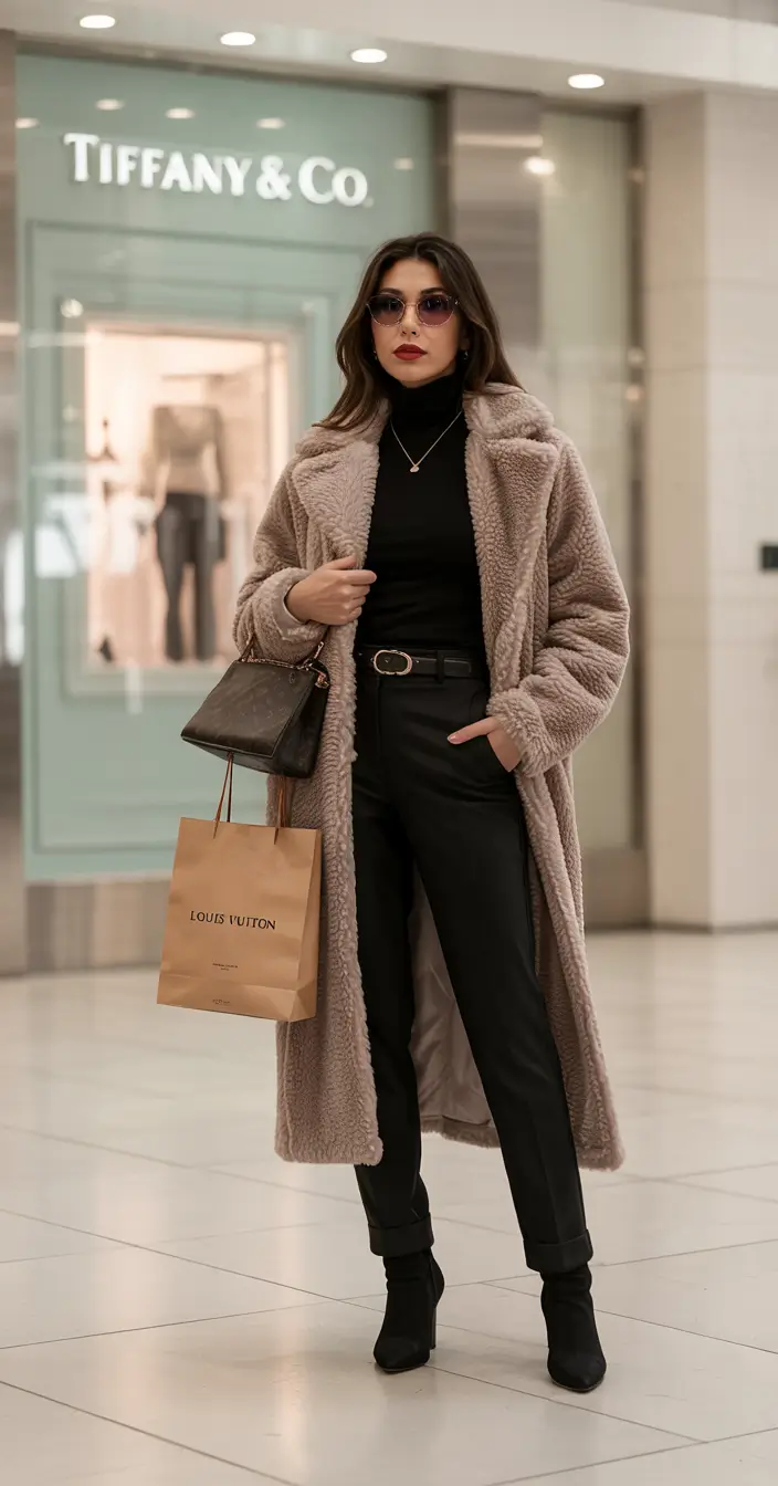 nyc winter outfits Classic Monochrome With a Luxe Twist