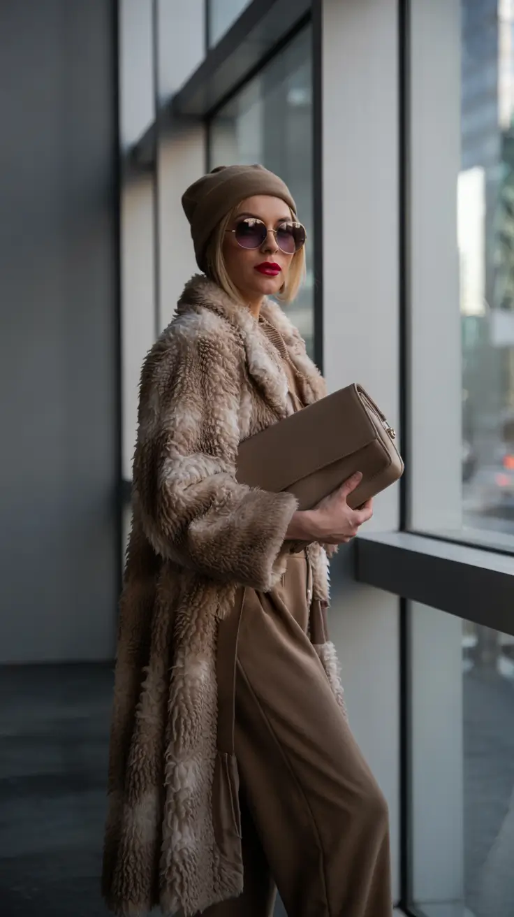 nyc winter outfits Monotone Luxe Layers