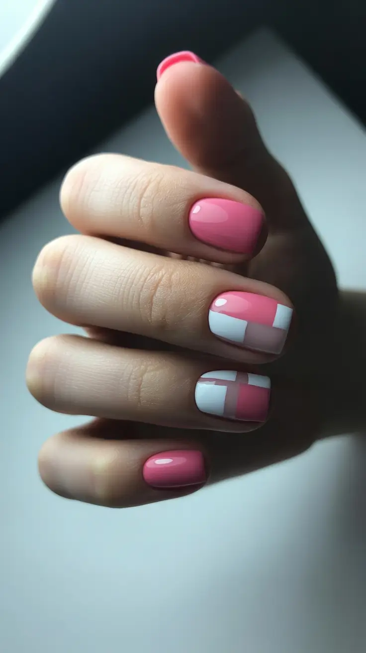 pink christmas nails 2025 Nordic Gift Wrap